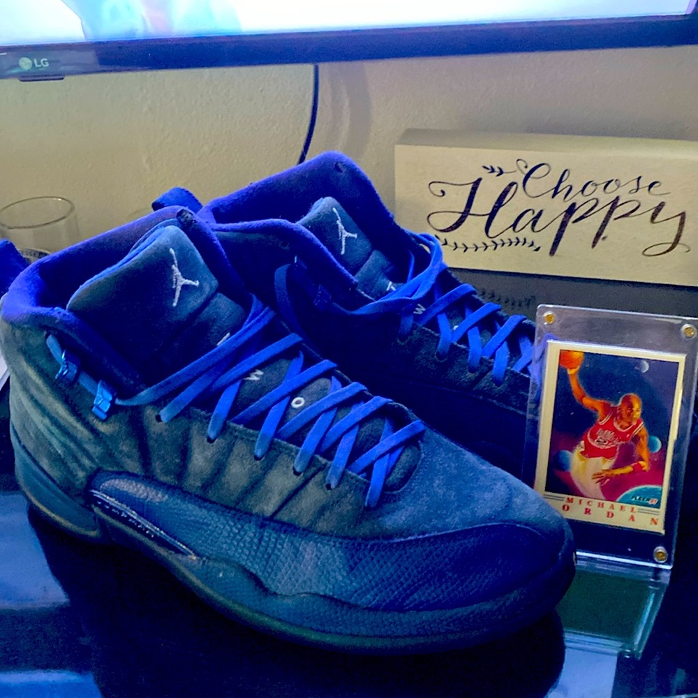 Jordan 12 blue velvet royal blue suede size 11